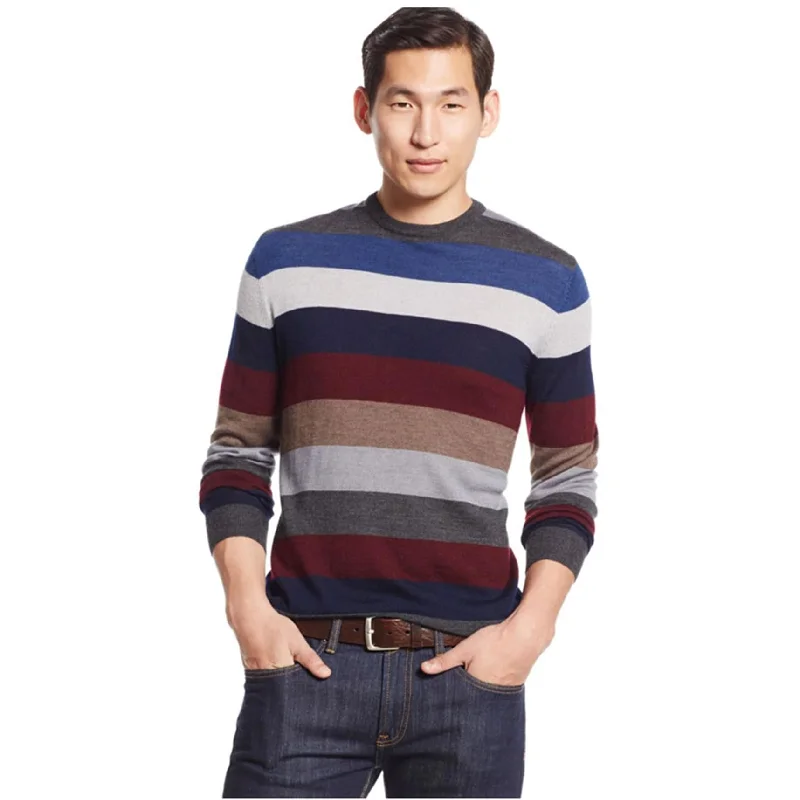 Club Room Mens Wool Multi-Striped Pullover Sweater, Multicoloured, XX-Large