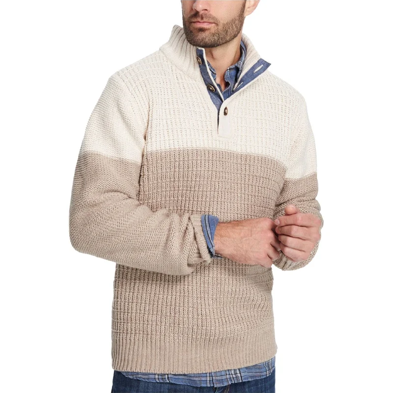 Weatherproof Mens Textured Pullover Sweater, Beige, Small