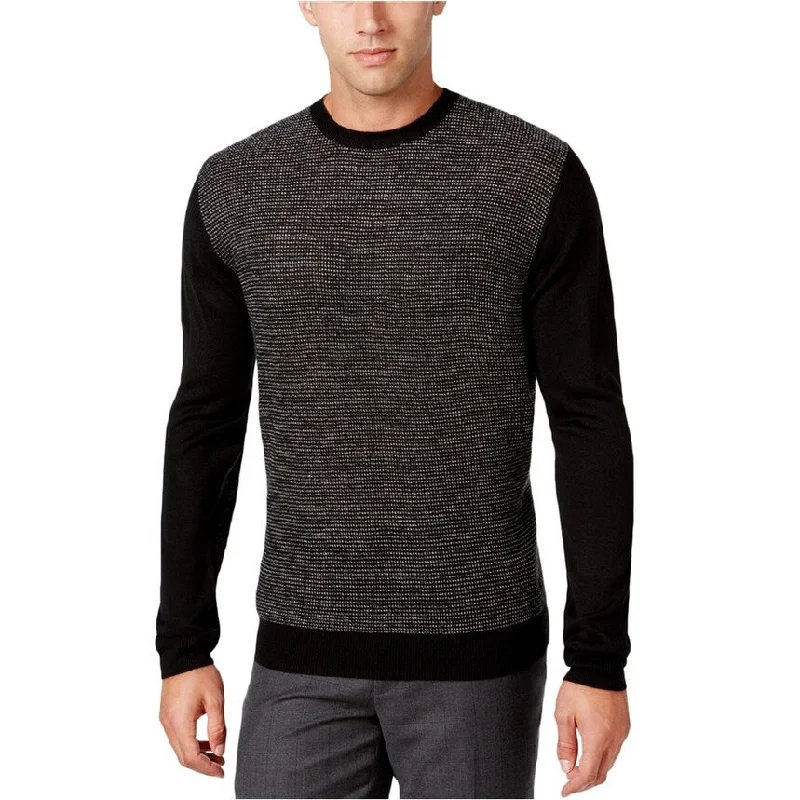 Ryan Seacrest Mens Colorblock Pullover Sweater, Black, XX-Large