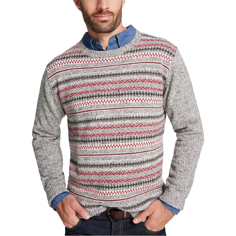 Weatherproof Mens Fair Isle Pullover Sweater, Grey, XX-Large