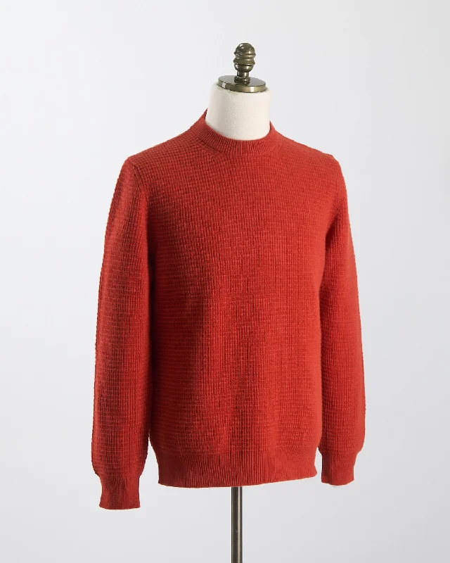 100% Merino Waffle Knit Crewneck Sweater