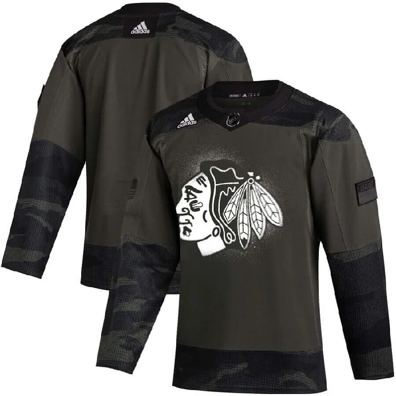 Chicago Blackhawks adidas Camo 2019 Veterans Day Authentic Practice Jersey