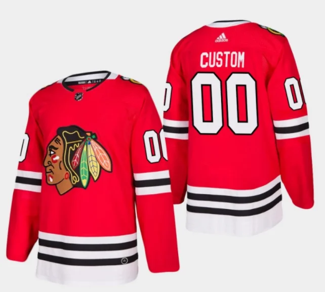 Customizable Chicago Blackhawks Adidas Home Authentic Jersey