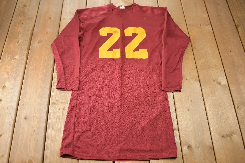 Vintage 1970s #22 Football Jersey / American Football Sportswear / True Vintage / Made In USA / Americana / Single Stitch