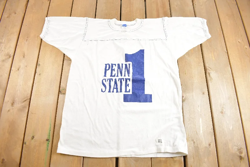 Vintage 1980s Penn State Nittany Lions Collegiate Jersey T-Shirt / NCAA Tee / Americana / Sportswear / Made In USA