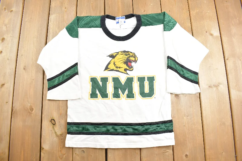 Vintage 1990s North Michigan University NCAA Hockey Jersey / Sportswear / Embroidered / Athleisure / Made In USA / Vintage NCAA / Collegiate