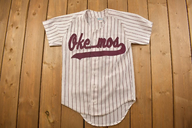 Vintage 1990s Okemos Highschool Baseball Jersey  / Made In USA / Jersey / Baseball / 90s Streetwear / Sportswear