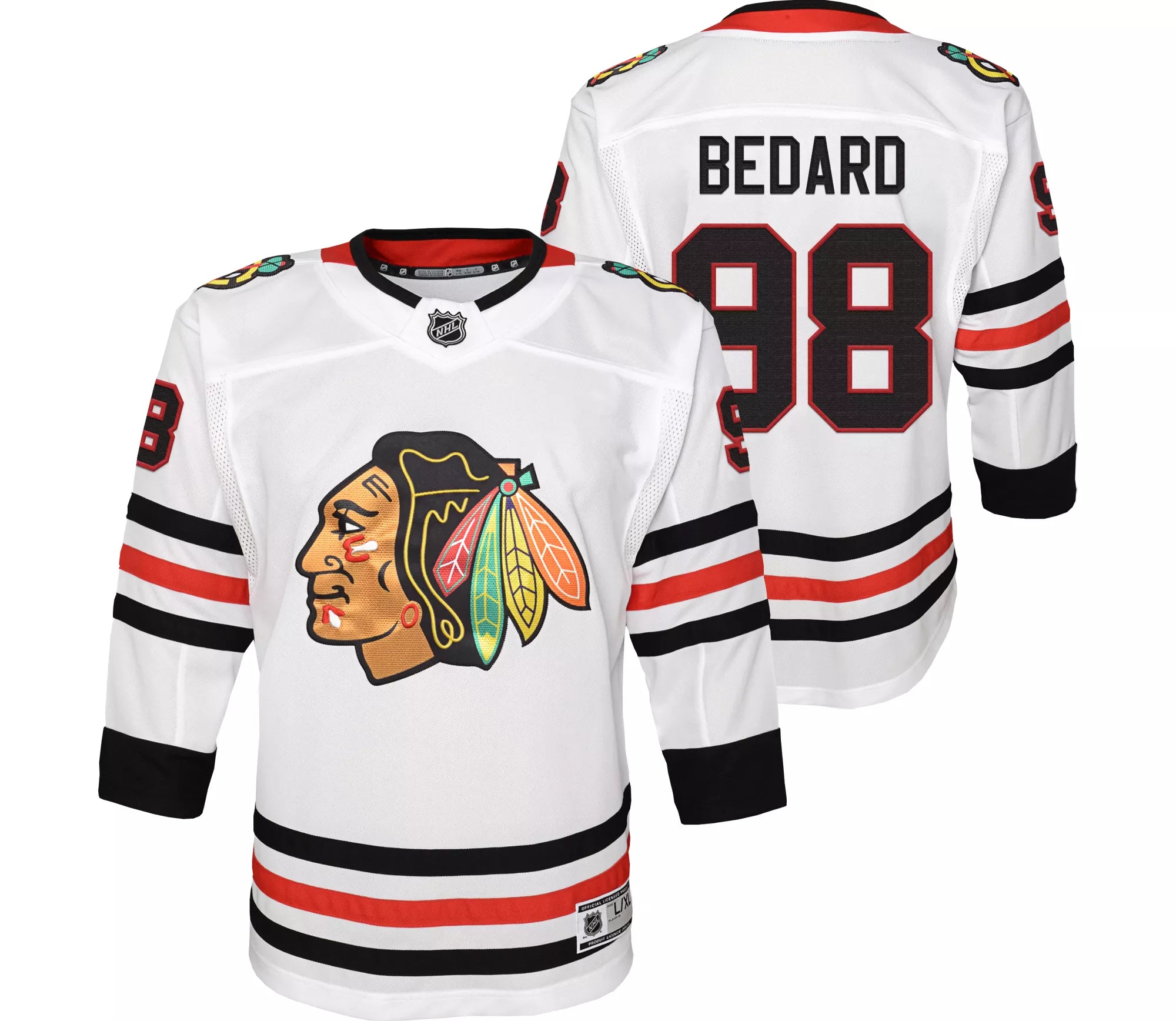 Chicago Blackhawks Youth NHL Connor Bedard   #98 Premier Away Jersey