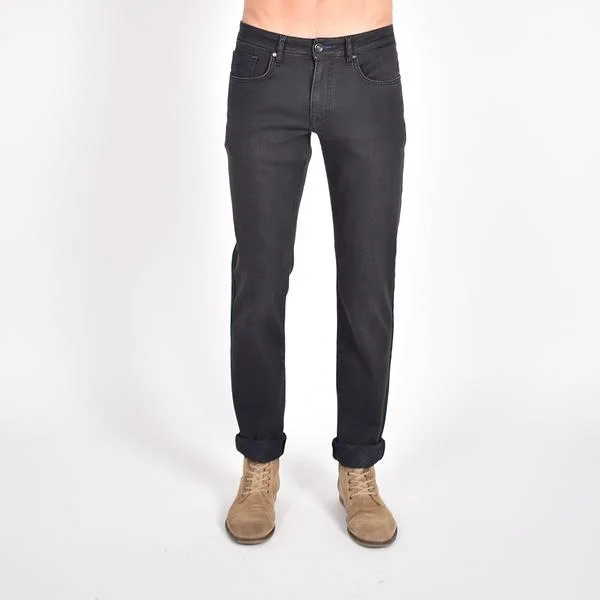 Black Slim Fit Jeans with Inside Ankle Print #EIG-48