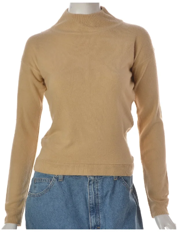 Label Beige Turtle Neck Top