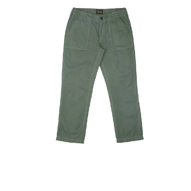 Military Cotton Twill Crop Pant - Old Olive