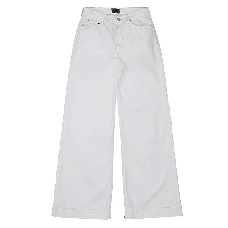 5-Pocket High Rise Wide Twill Pants - Rincon White