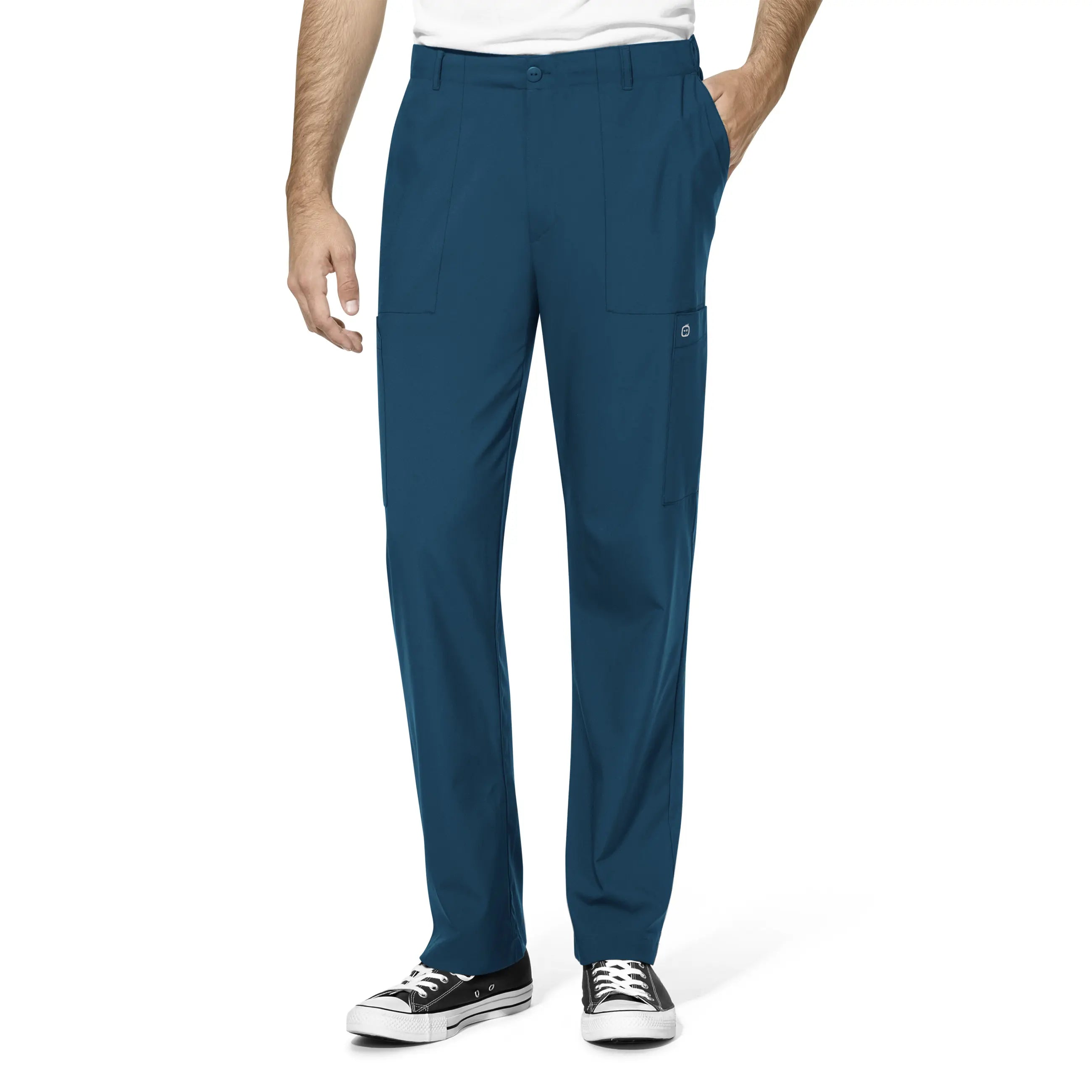 Wink Men's Flat Front Cargo Scrub Pant - Caribbean Blue