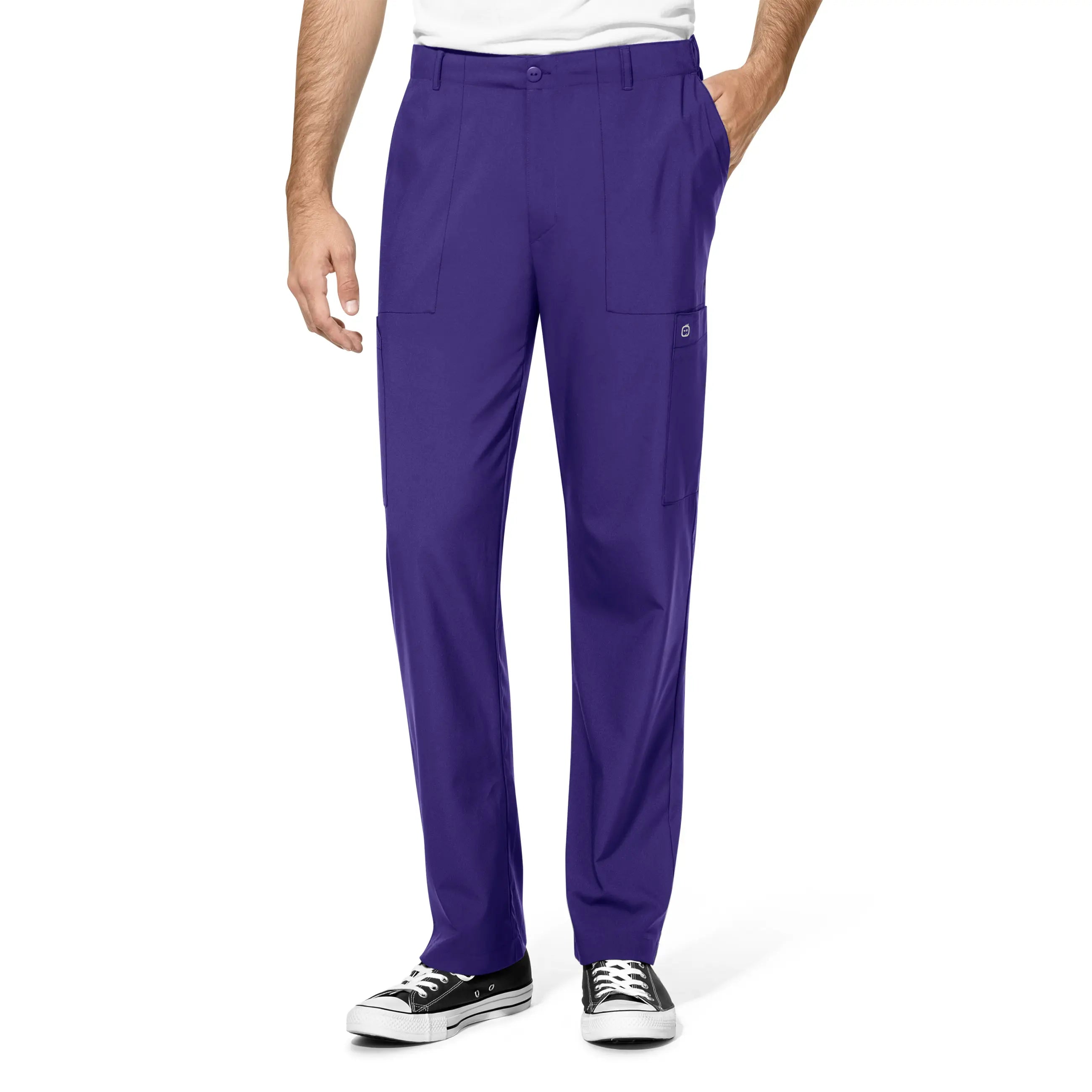 Wink Men's Flat Front Cargo Scrub Pant - Grape