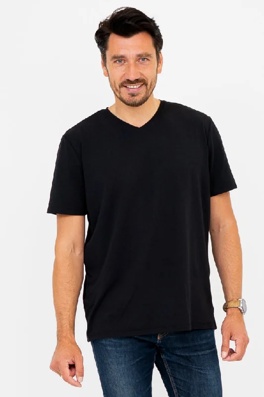 Adam Short Sleeve Shirt, Black, Bamboo