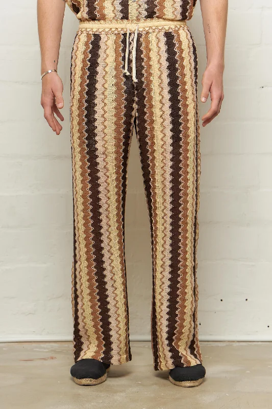 Corey Elasticated Trousers Brown Wave