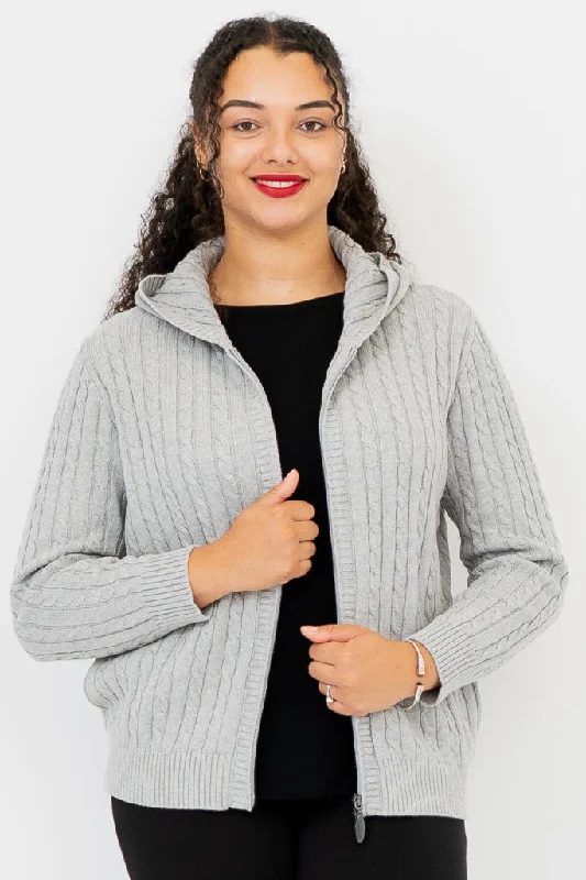 Elsie Sweater, Silver, Cotton