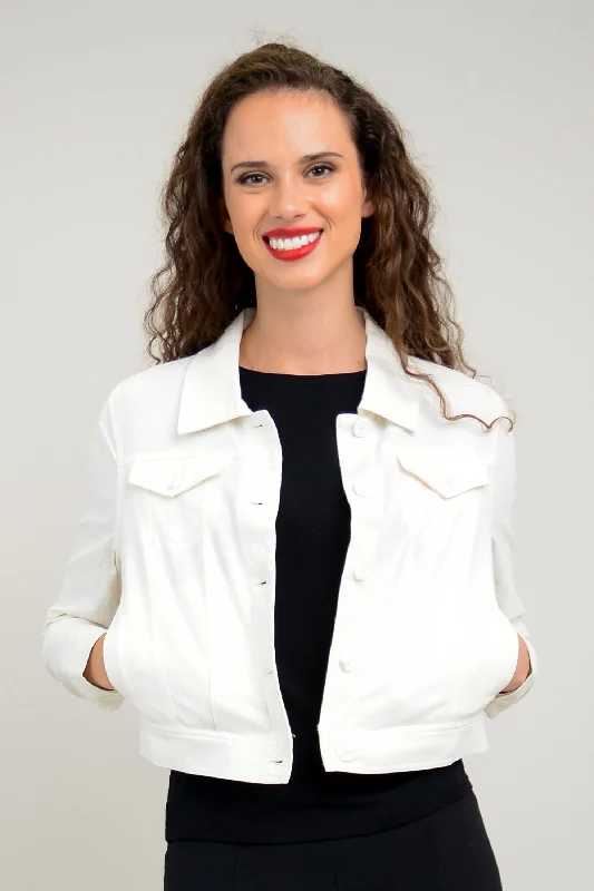 Jones Jacket, White,  Linen  - Final Sale