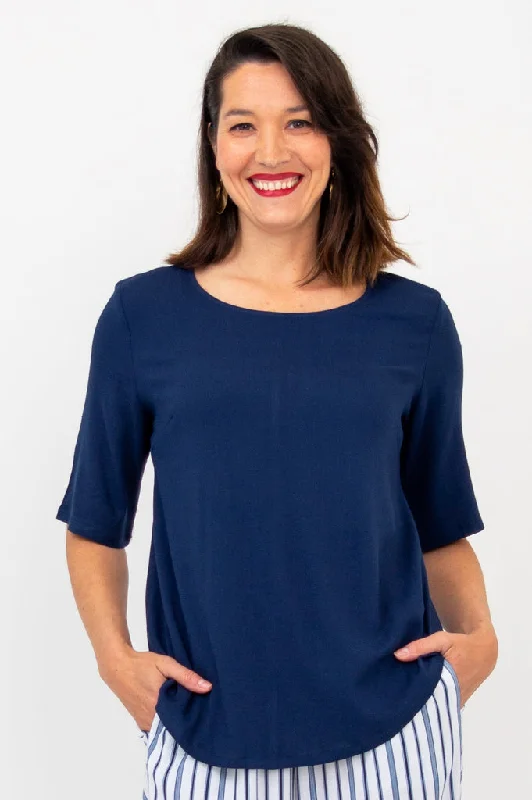 Liza Top, Indigo, Bamboo