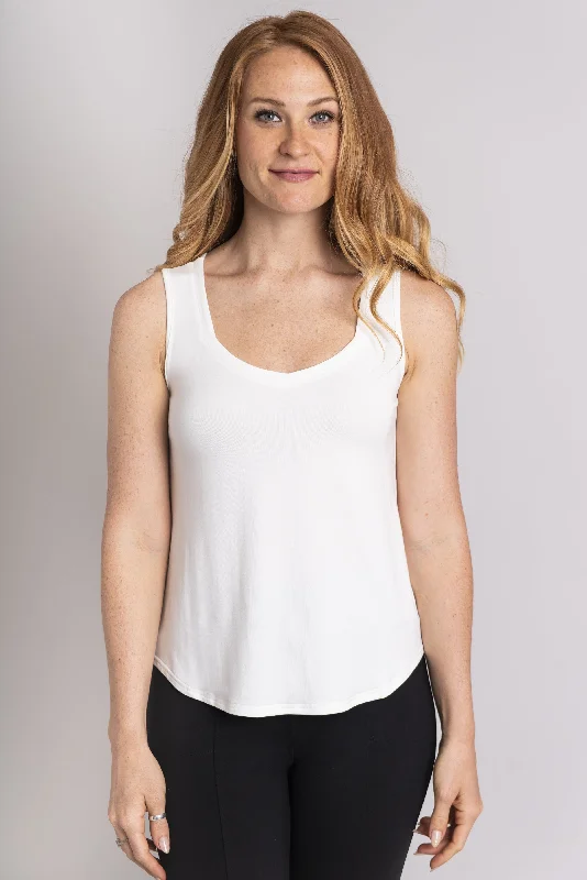 Ritzy Tank, Winter White, Bamboo- Final Sale